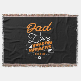 Pappa Gift Kärlek Bygger minnen med dig Filt