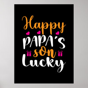 Pappa Gift Lycklig Pappa och Lucky Poster