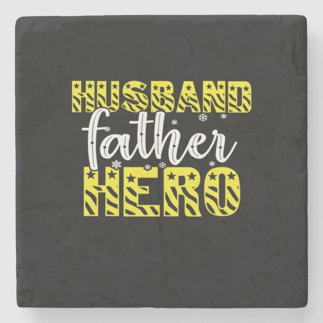 Pappa Gift Make Far Hero Stenunderlägg (Framsidan)