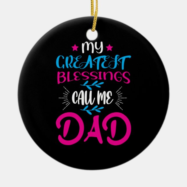 Pappa Gift min Underbarare välsignelse Ring mig Pa Julgransprydnad Keramik (Framsidan)