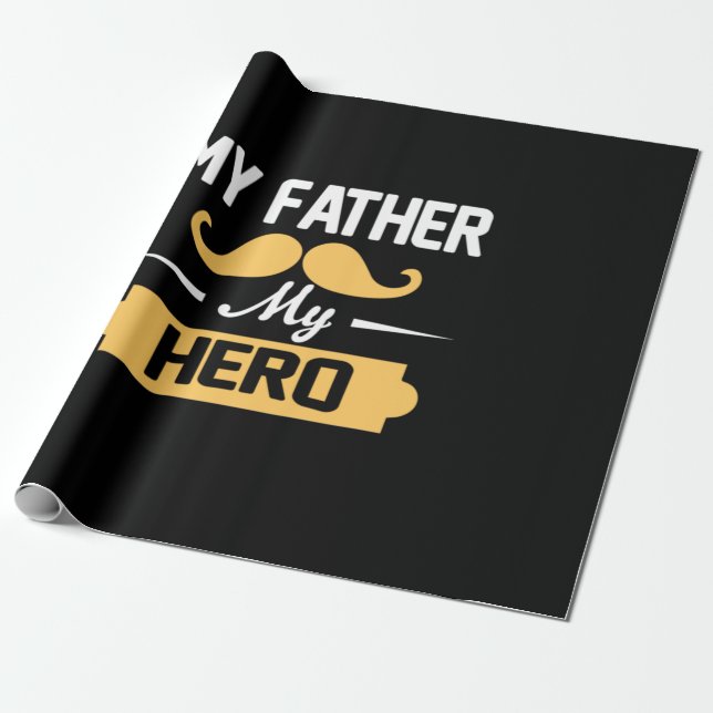 Pappa Gift My Far My Hero Presentpapper (Utrullad)