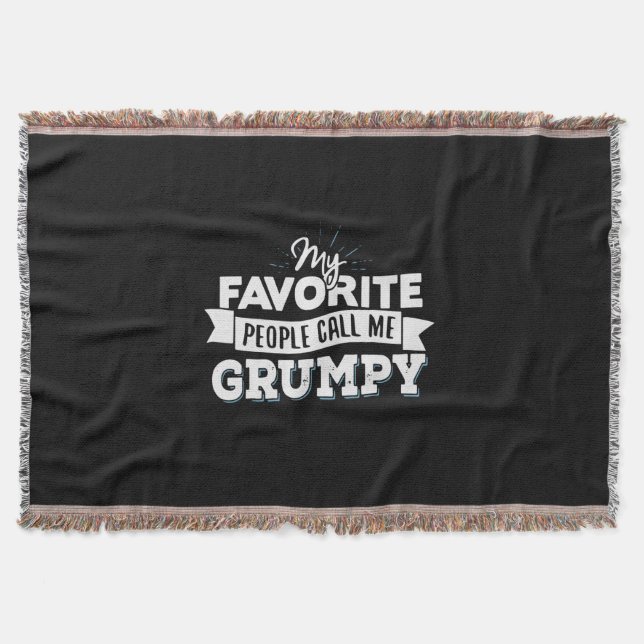 Pappa Gift My Favorite People kallar mig Grumpy Filt (Framsidan)