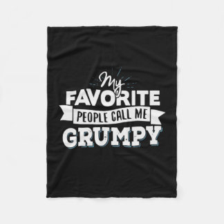 Pappa Gift My Favorite People kallar mig Grumpy Fleecefilt