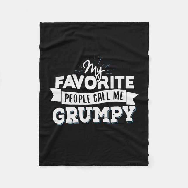 Pappa Gift My Favorite People kallar mig Grumpy Fleecefilt (Framsidan)