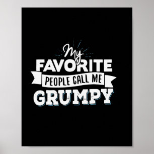 Pappa Gift My Favorite People kallar mig Grumpy Poster