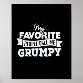 Pappa Gift My Favorite People kallar mig Grumpy Poster