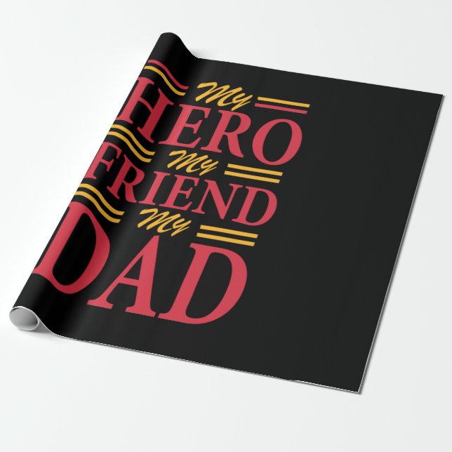 Pappa Gift My Hero Friend Pappa Presentpapper (Utrullad)