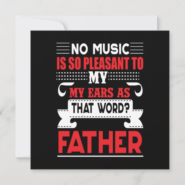Pappa Gift No Music är så glad Far Inbjudningar (Framsida)