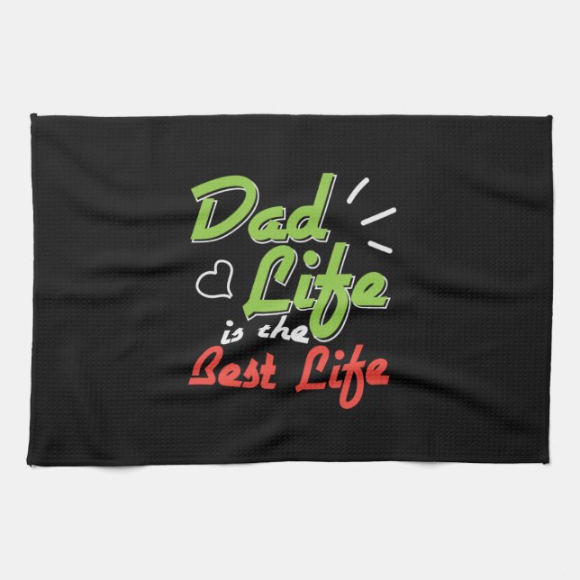 Pappa Gift Pappa är det bästa livet Kökshandduk (Horisontell)