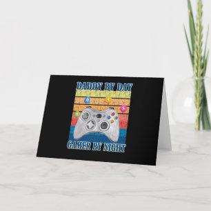 Pappa Gift Pappa by Day Gamer by night Kort