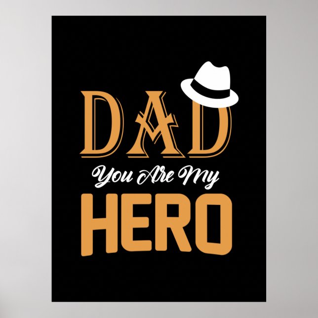 Pappa Gift Pappa du är min Hero Poster (Framsidan)