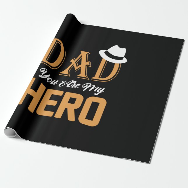 Pappa Gift Pappa du är min Hero Presentpapper (Utrullad)