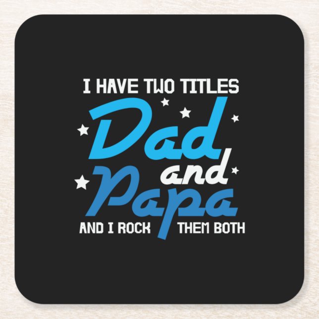 Pappa Gift Pappa och Pappa I Sten dem Underlägg Papper Kvadrat (Framsidan)