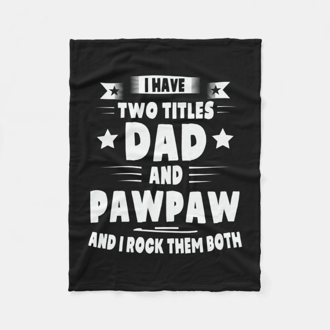 Pappa Gift Pappa och Pawpaw i Sten dem Fleecefilt (Framsidan)