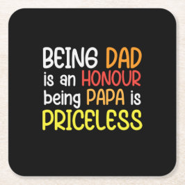 Pappa Gift som är Pappa som Pappa Underlägg Papper Kvadrat