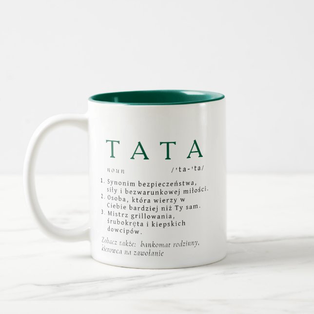 Pappa Gift - TATA-definition Två-Tonad Mugg (Vänster)