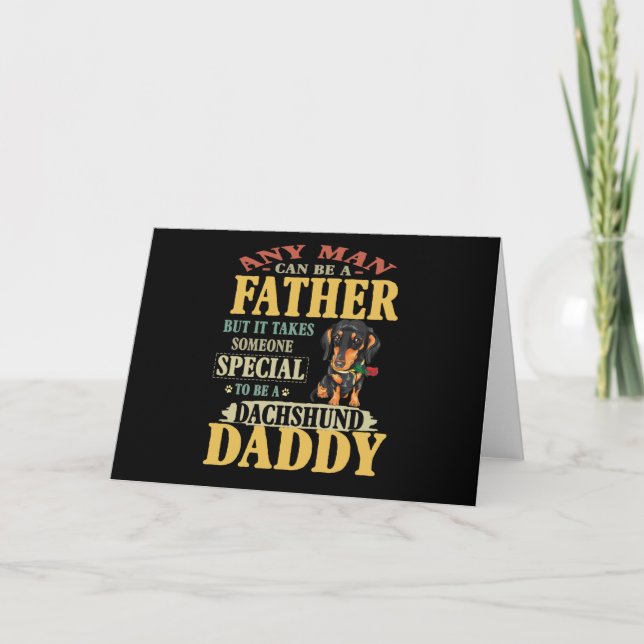 Pappa Gift | Vem som helst kan vara en Far Dachshu Helgkort (Framsida)