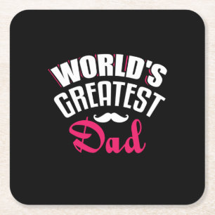 Pappa Gift World Underbarare Pappa Underlägg Papper Kvadrat