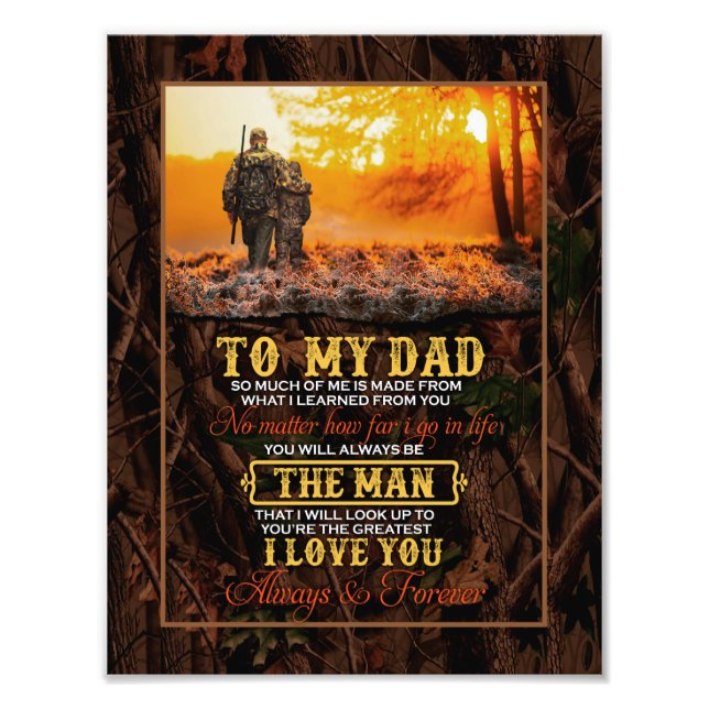 Pappa Gifts | Brev till min Pappa, mannen jag Kärl Fototryck (Framsidan)