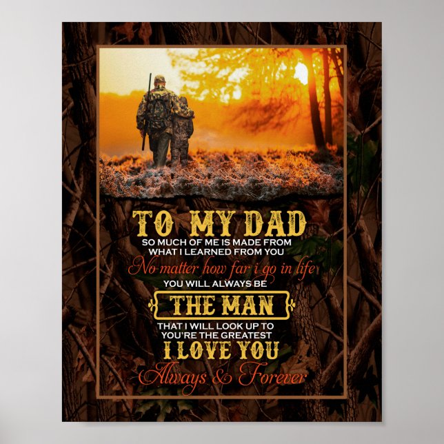 Pappa Gifts | Brev till min Pappa, mannen jag Kärl Poster (Framsidan)