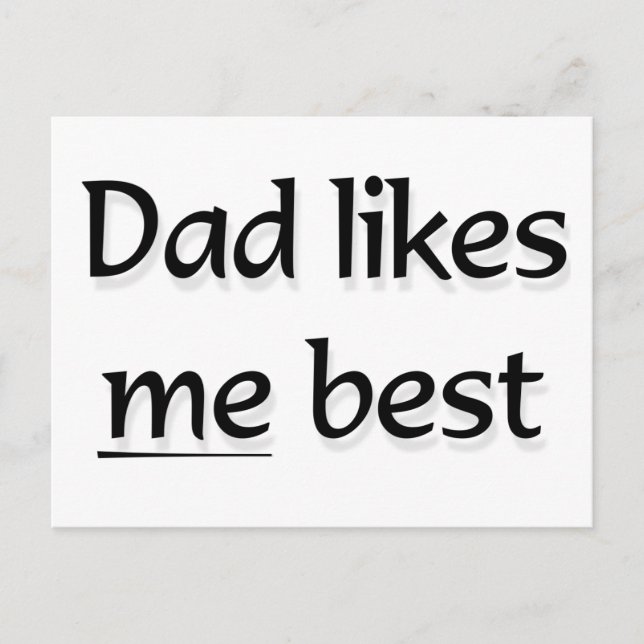 Pappa gillar mig bäst vykort (Framsida)