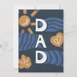Pappa - Glad fadersdag Navyblå Julkort