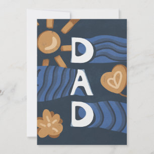 Pappa - Glad fadersdag Navyblå Julkort