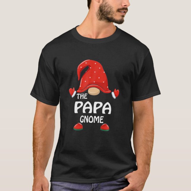 Pappa Gnome Funny Julmatchningsfamilj Pajama T Shirt (Framsida)