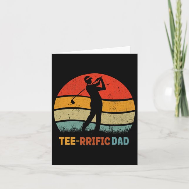 Pappa golf fars dag golf retro 70 tal golfare Tee Kort (Framsida)
