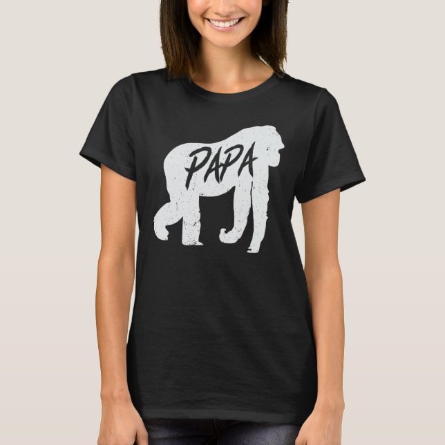 Pappa Gorilla Ape T Shirt Monkey Animal Wildlife G (Framsida)