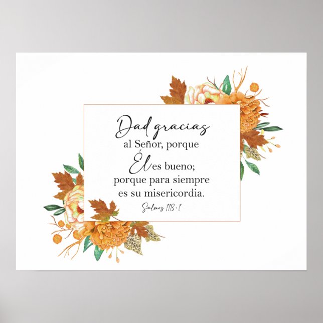 Pappa gracias, Salmos 118 Póster Poster (Framsidan)
