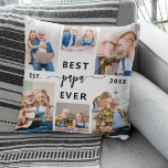 Pappa Grandfather Grandchildren Photo Collage Kudde<br><div class="desc">Fira det speciella bandet mellan Pappa och hans barnbarn med "Pappa-morfar Grandfather Photo Collage" Dekorativ kudde. Den här personligen dekorativ kudde har ett vackert arrangerat kollage av omhuldade foton, fångande av värdefulla ögonblick och glatta minnen som delas med hans älskade barnbarn. Den tilltalande titeln "Pappa" visas på en framträdande plats,...</div>