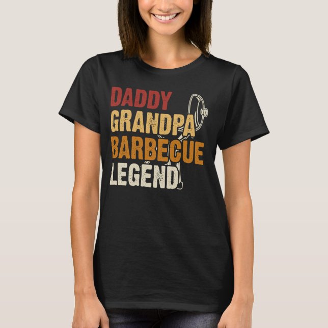 Pappa Grandpa Barbecue Legend BBQ T Shirt (Framsida)