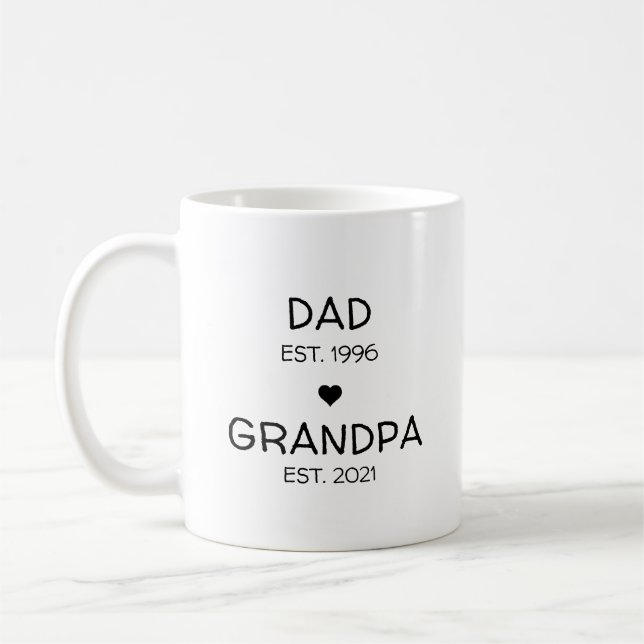 Pappa Grandpa Gravid Meddelande om Baby Reveal Kaffemugg (Vänster)