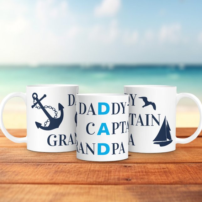 Pappa Grandpa Kapten Nautical Kaffemugg (Skapare uppladdad)