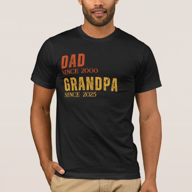 Pappa Grandpa Personlig sedan Retro Anpassningsbar T Shirt (Framsida)