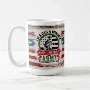 Pappa Grandpa Retrött Army Mugg, USA flagga Gift Kaffemugg