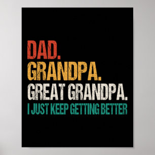 Pappa Grandpa Underbar Grandpa Fars dag för Underb Poster
