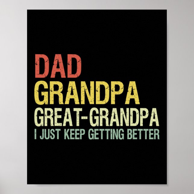 Pappa Grandpa Underbar Grandpa Funny Fars dag Gran Poster (Framsidan)
