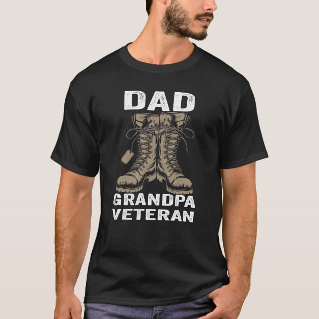Pappa Grandpa Veteran Gifts for Proud Veteran Papp T Shirt (Framsida)