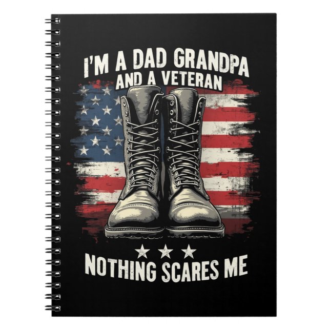 Pappa Grandpa Veteran Patriotic Fars dag Anteckningsbok (Framsidan)