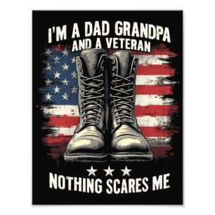 Pappa Grandpa Veteran Patriotic Fars dag Fototryck