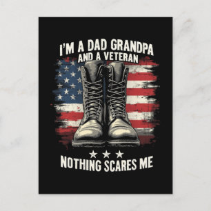 Pappa Grandpa Veteran Patriotic Fars dag Helg Vykort