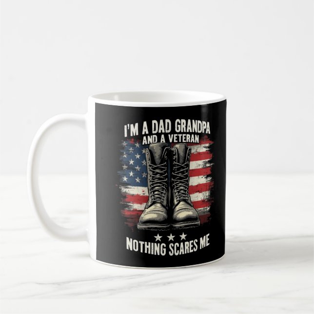 Pappa Grandpa Veteran Patriotic Fars dag Kaffemugg (Vänster)