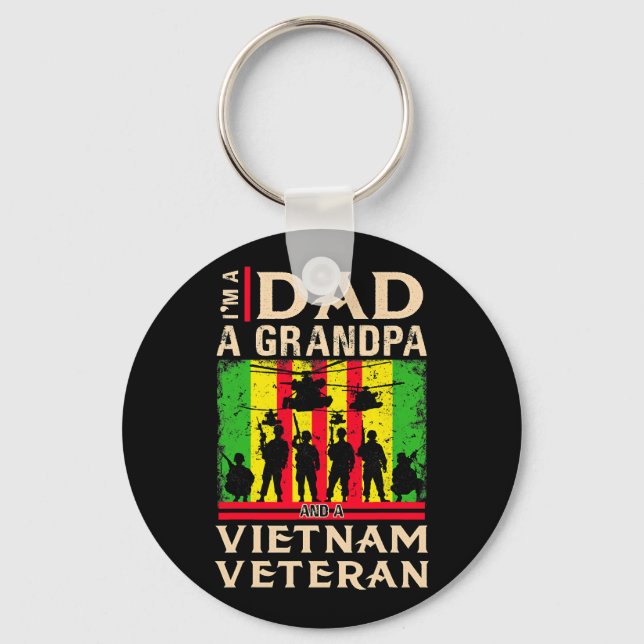 Pappa Grandpa Vietnam Veteran Shirts veteran far Nyckelring (Framsida)
