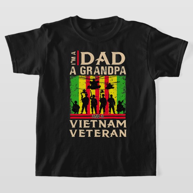 Pappa Grandpa Vietnam Veteran Shirts veteran far T Shirt (Laydown)