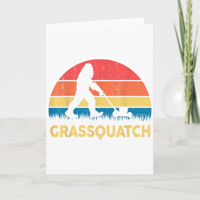 Pappa gräsmäskning Grquatch Bigfoot gräsklippare p Kort (Framsida)