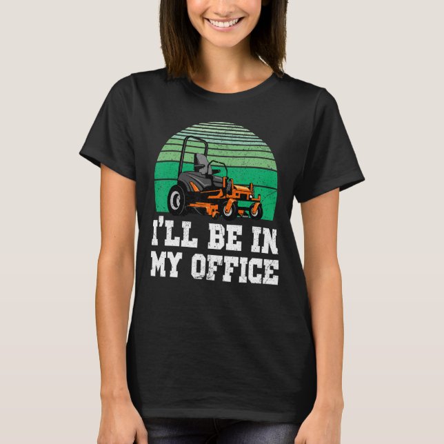  Pappa Gräsmatta Mower T Shirt (Framsida)