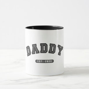 Pappa Grått Läder Est. Etablerad Grafik Mugg