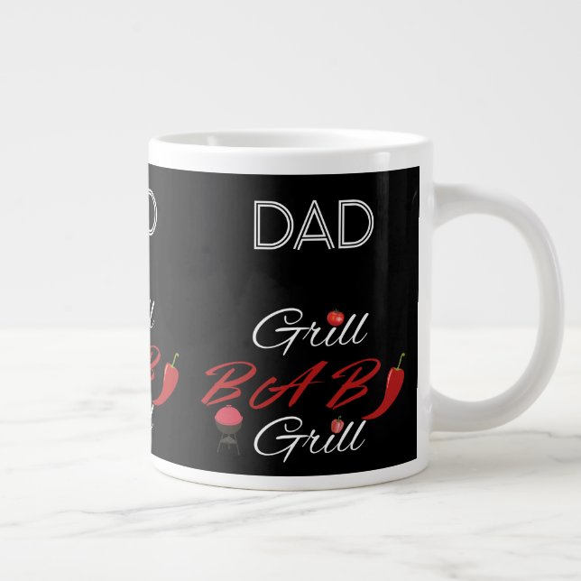 Pappa Grill BBQ – Roligt fadersdagspresent åt hono Jumbo Mugg (Höger)